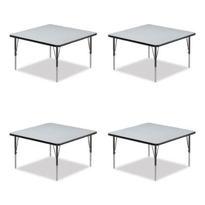 Adjustable Activity Tables, Square, 48" X 48" X 19" To 29", Gray Top, Black Legs, 4/pallet