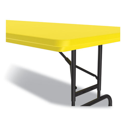 Adjustable Folding Tables, Rectangular, 60" X 30" X 22" To 32", Yellow Top, Black Legs, 4/pallet