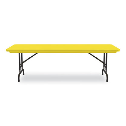 Adjustable Folding Tables, Rectangular, 60" X 30" X 22" To 32", Yellow Top, Black Legs, 4/pallet