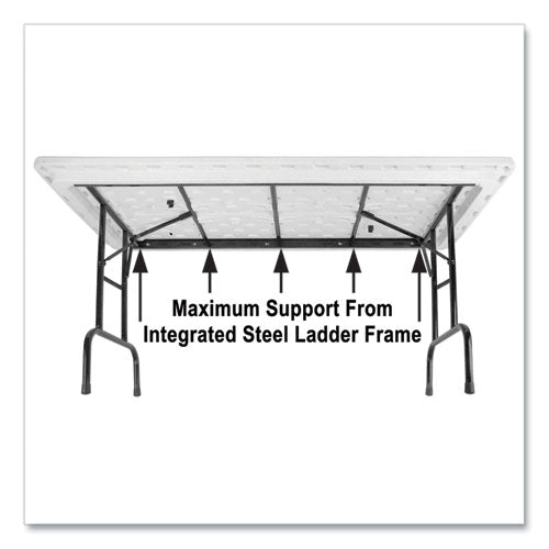 Adjustable Folding Tables, Rectangular, 72" X 30" X 22" To 32", Yellow Top, Black Legs, 4/pallet