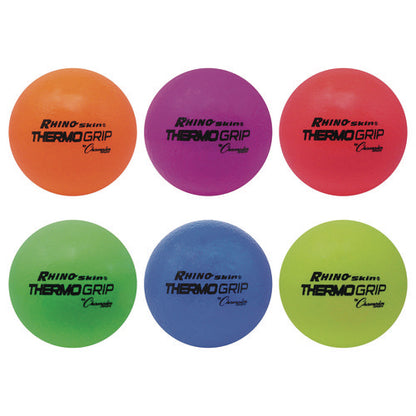 Rhino Skin Thermo Grip Dodgeball Set, 6.3" Diameter, Assorted Colors, 6/set