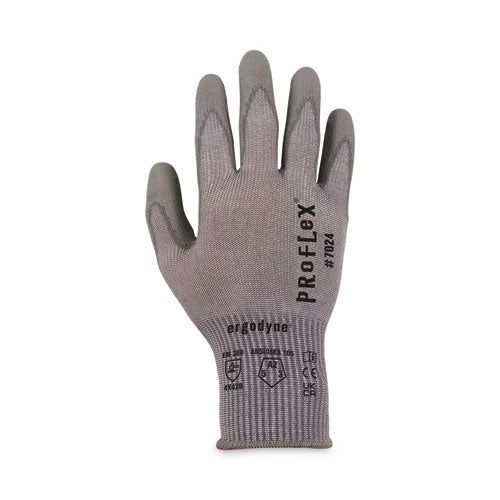 Proflex 7024 Ansi A2 Pu Coated Cr Gloves, Gray, Large, Pair