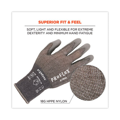 Proflex 7044 Ansi A4 Pu Coated Cr Gloves, Gray, 2x-large, Pair