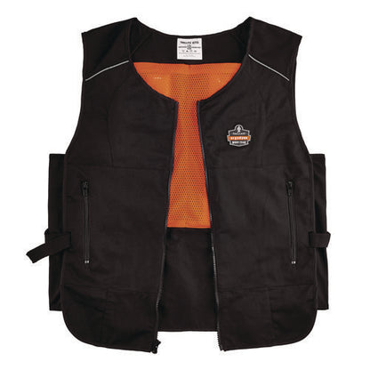 Chill-its 6255 Lightweight Phase Change Cooling Vest, Cotton/polyester, 2x-large/3x-large, Black