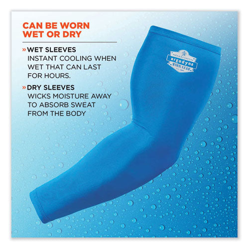 Chill-its 6690 Performance Knit Cooling Arm Sleeve, Polyester/spandex, 2x-large, Blue, 2 Sleeves