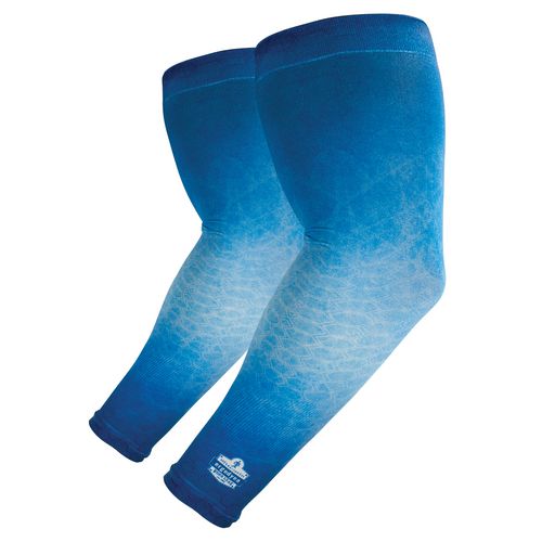 Chill-its 6695 Sun Protection Arm Sleeves, Polyester/spandex, Medium/large, Blue