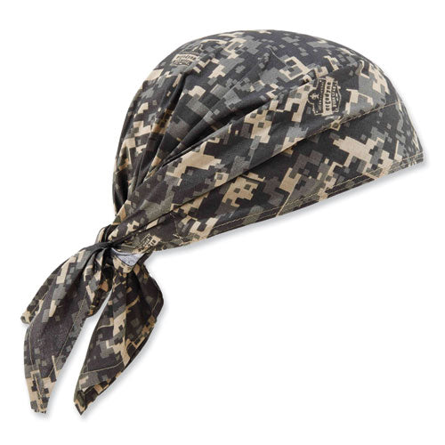 Chill-its 6710 Cooling Embedded Polymers Tie Bandana Triangle Hat, One Size Fits Most, Camo