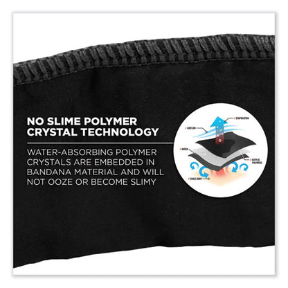 Chill-its 6702 Cooling Embedded Polymers Tie Bandana, One Size Fits Most, Black