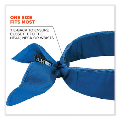 Chill-its 6702 Cooling Embedded Polymers Tie Bandana, One Size Fits Most, Solid Blue