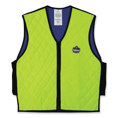 Chill-its 6665 Embedded Polymer Cooling Vest With Zipper, Nylon/polymer, Medium, Lime