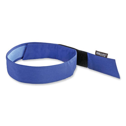 Chill-its 6705ct Cooling Pva Hook And Loop Bandana Headband, One Size Fits Most, Solid Blue