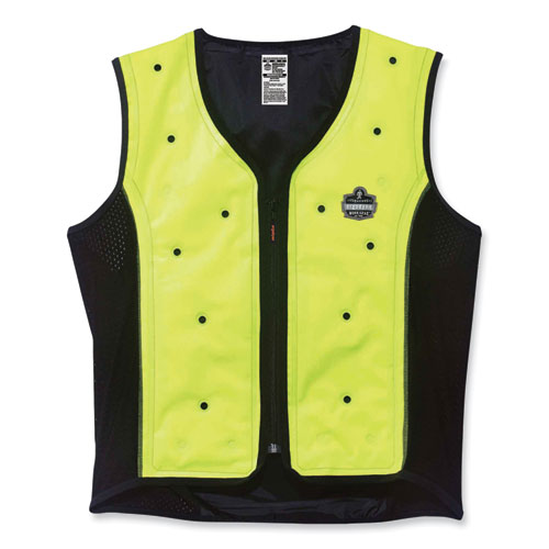 Chill-its 6685 Premium Dry Evaporative Cooling Vest With Zipper, Nylon, 2x-large, Lime