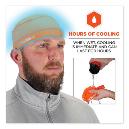 Chill-its 6632 Performance Knit Cooling Skull Cap, Polyester/spandex, One Size Fits Most, Orange