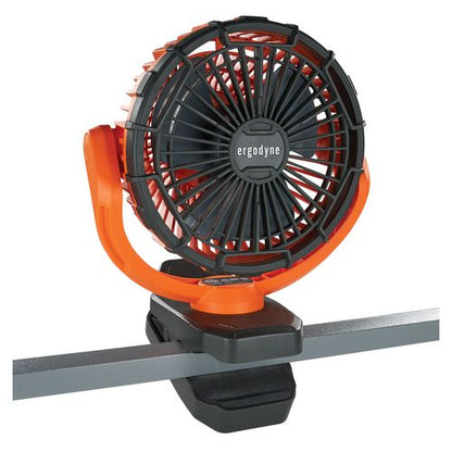 Chill-its 6090 Rechargeable Portable Jobsite Fan, 9.5, Orange/black