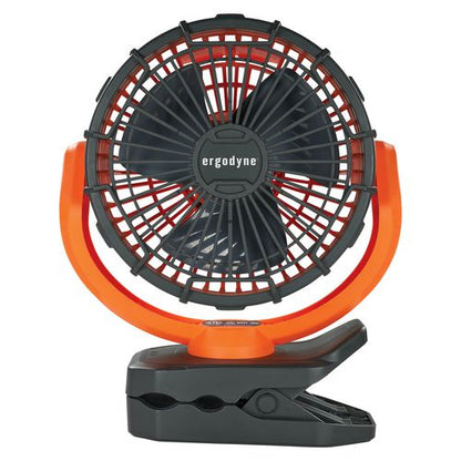 Chill-its 6090 Rechargeable Portable Jobsite Fan, 9.5, Orange/black