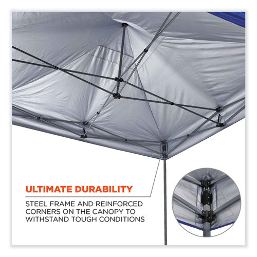 Shax 6051 Heavy-duty Pop-up Tent Kit, Single Skin, 10 Ft X 10 Ft, Polyester/steel, Blue