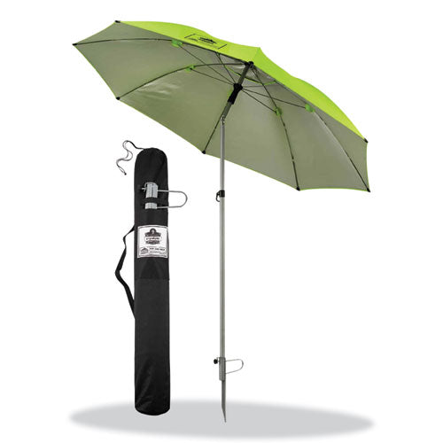 Shax 6100 Lightweight Work Umbrella, 90" Span, 92.4" Long, Lime Canopy