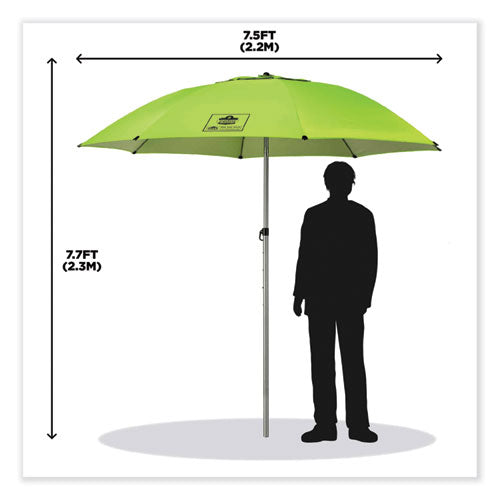 Shax 6100 Lightweight Work Umbrella, 90" Span, 92.4" Long, Lime Canopy