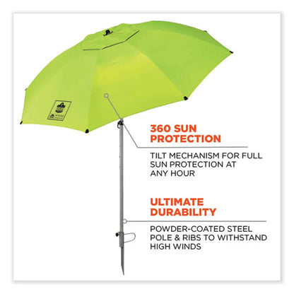 Shax 6100 Lightweight Work Umbrella, 90" Span, 92.4" Long, Lime Canopy