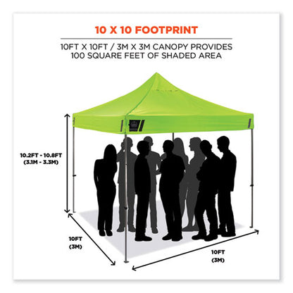 Shax 6052 Heavy-duty Tent Kit + Mesh Windows, Single Skin, 10 Ft X 10 Ft, Polyester/steel, Lime