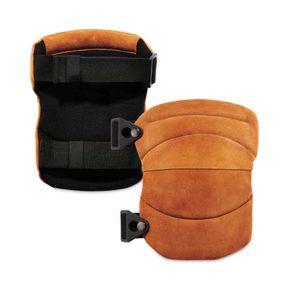 Proflex 230ltr Leather Knee Pads, Wide Soft Cap, Buckle Closure, One Size Fits Most, Brown, Pair