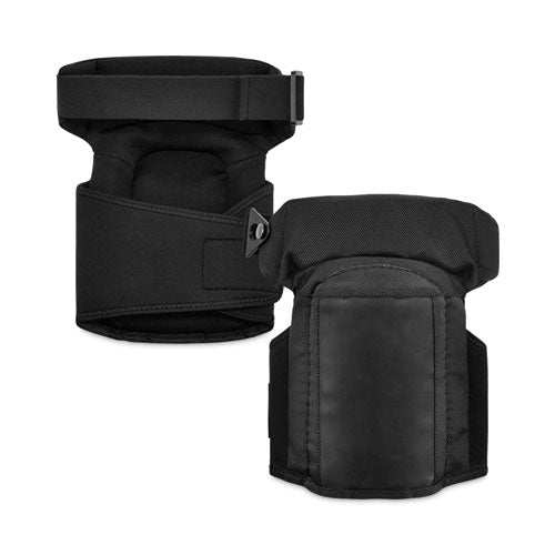 Proflex 450 Hinged Slip Resistant Gel Knee Pads, Soft Cap, Hook And Loop Closure, Black, Pair