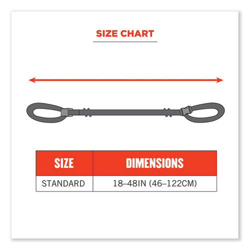 Squids 3150 Elastic Lanyard With Buckle, 2 Lb Max Working Capacity, 18" To 48" Long, Lime