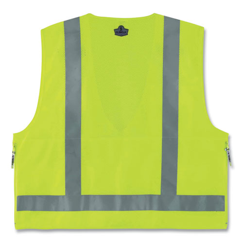 Glowear 8250z Class 2 Surveyors Zipper Vest, Polyester, 2x-large/3x-large, Lime