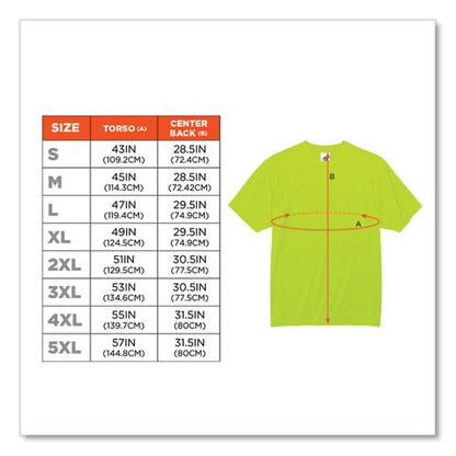 Glowear 8089 Non-certified Hi-vis T-shirt, Polyester, X-large, Lime