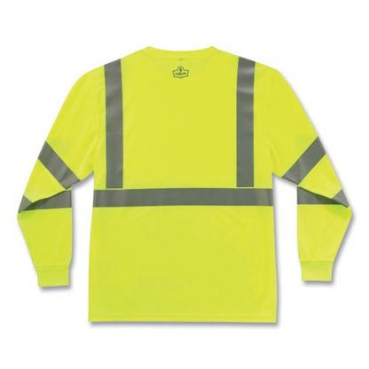 Glowear 8391 Class 3 Hi-vis Long Sleeve Shirt, Polyester, Lime, Large