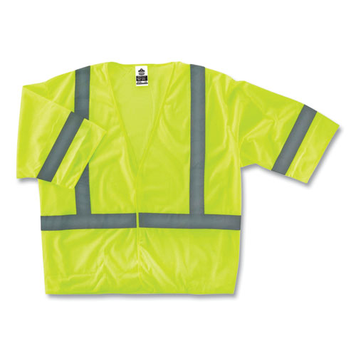 Glowear 8310hl Class 3 Economy Hook And Loop Vest, Polyester, 4x-large/5x-large, Lime