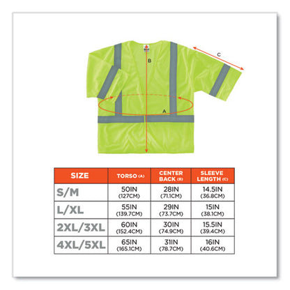 Glowear 8310hl Class 3 Economy Hook And Loop Vest, Polyester, 4x-large/5x-large, Lime