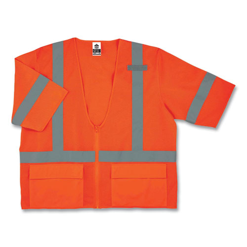 Glowear 8320z Class 3 Standard Zipper Vest, Polyester, 2x-large/3x-large, Orange