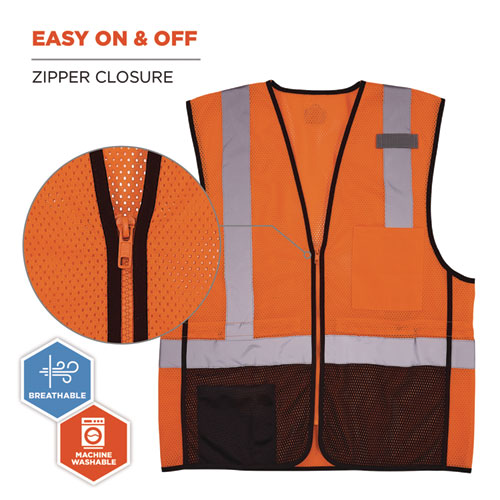 Glowear 8210z Hi-vis Class 2 Mesh Vest, 2x-large To 3x-large, Orange