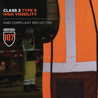 Glowear 8210z Hi-vis Class 2 Mesh Vest, 2x-large To 3x-large, Orange