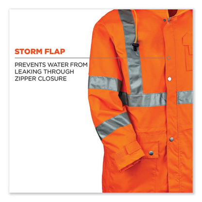 Glowear 8365 Class 3 Hi-vis Rain Jacket, Polyester, Large, Orange