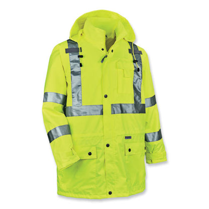 Glowear 8365 Class 3 Hi-vis Rain Jacket, Polyester, 2x-large, Lime