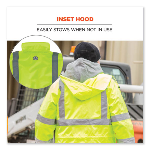 Glowear 8365 Class 3 Hi-vis Rain Jacket, Polyester, 2x-large, Lime