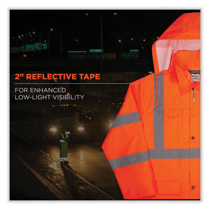 Glowear 8366 Class 3 Lightweight Hi-vis Rain Jacket, Polyester, 3x-large, Orange