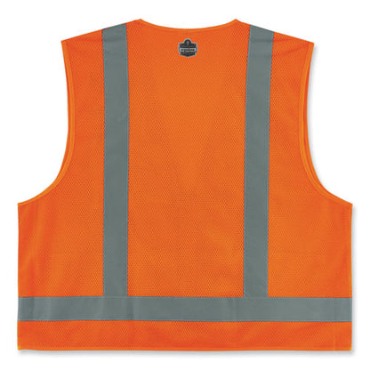 Glowear 8249z-s Single Size Class 2 Economy Surveyors Zipper Vest, Polyester, X-large, Orange