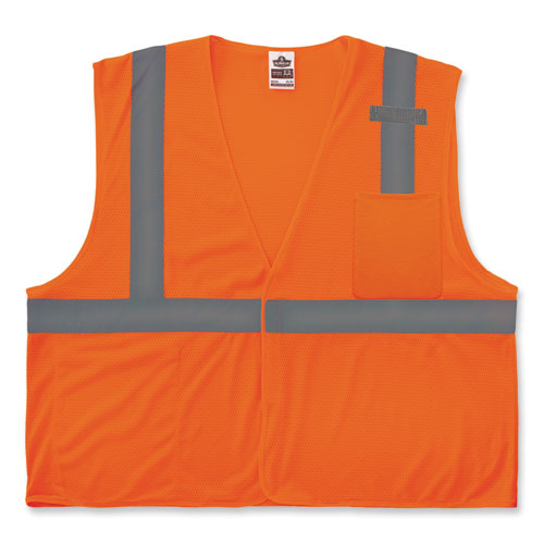 Glowear 8210hl-s Single Size Class 2 Economy Mesh Vest, Polyester, 5x-large, Orange