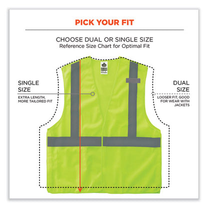 Glowear 8215ba-s Single Size Class 2 Economy Breakaway Mesh Vest, Polyester, X-small, Lime