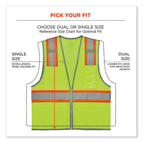 Glowear 8246z-s Single Size Class 2 Two-tone Mesh Vest, Polyester, 3x-large, Lime