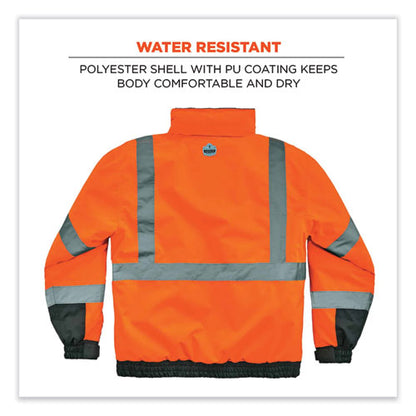 Glowear 8377 Class 3 Hi-vis Quilted Bomber Jacket, Orange, Medium