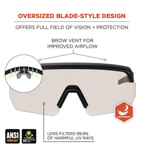 Skullerz Aegir Anti-scratch/enhanced Anti-fog Safety Glasses, Black Nylon Impact Frame, Indoor/outdoor Polycarbonate Lens