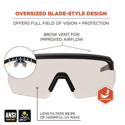 Skullerz Aegir Anti-scratch/enhanced Anti-fog Safety Glasses, Black Nylon Impact Frame, Indoor/outdoor Polycarbonate Lens