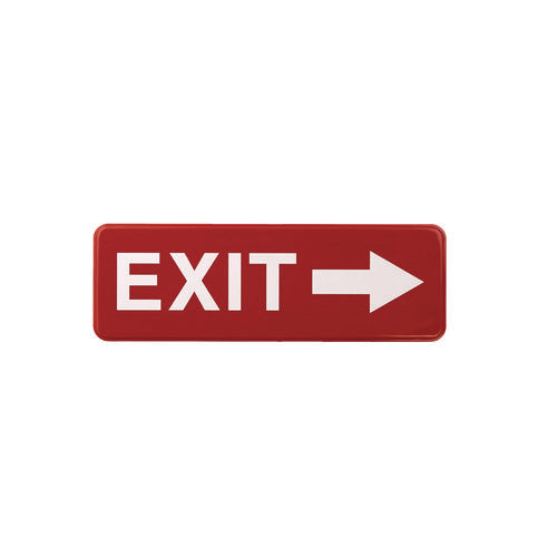 Emergency Exit Indoor/outdoor Wall Sign, 9 X 3, Red Face, White Graphics, 2/pack