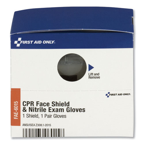 Smartcompliance Rescue Breather Face Shield With 2 Nitrile Exam Gloves, One Size Fits All