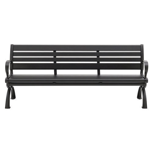 Aluminum Bench With Back, 73" X 22.75" X 30.75", Black Seat/back, Black Base