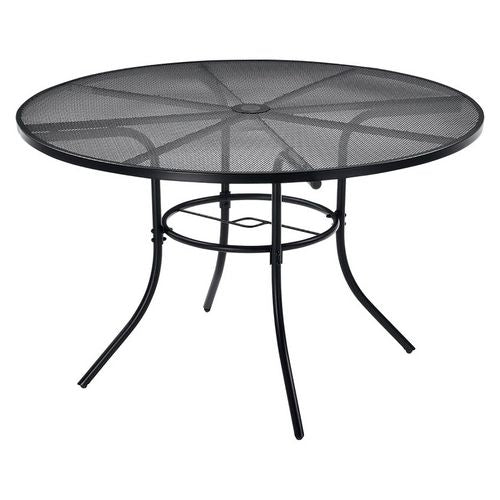 Interion Mesh Cafe Table And Chair Sets, Round, 48" Dia X 29"h, Black Top, Black Base/legs